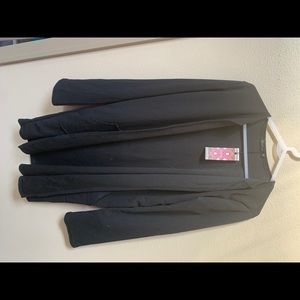 Boohoo Tall collarless duster jacket in black